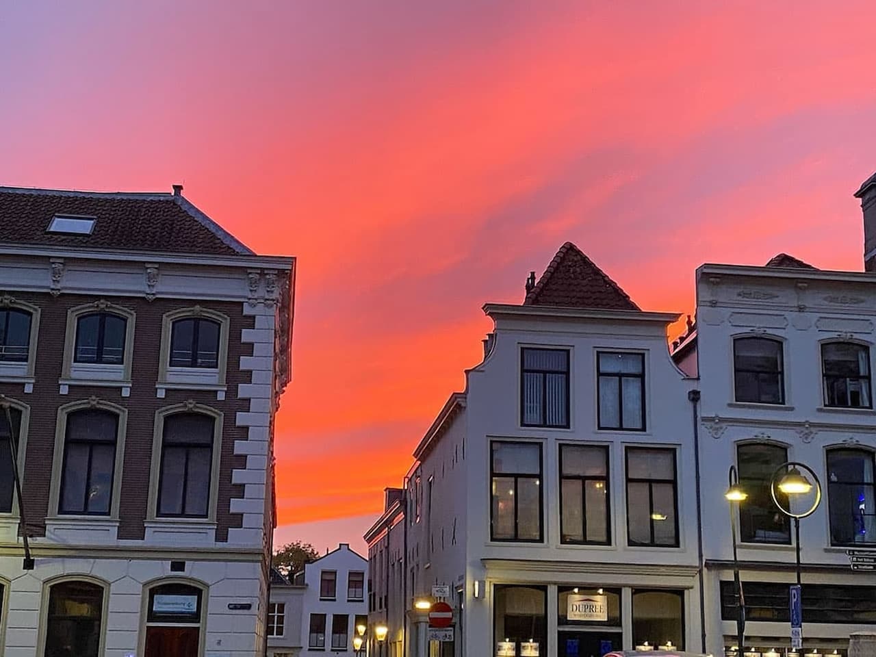Gouda Historic Buildings at Sunset