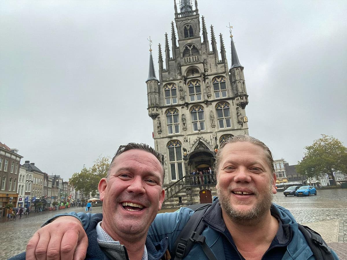 Gouda Stadhuis with Visitors in the Square